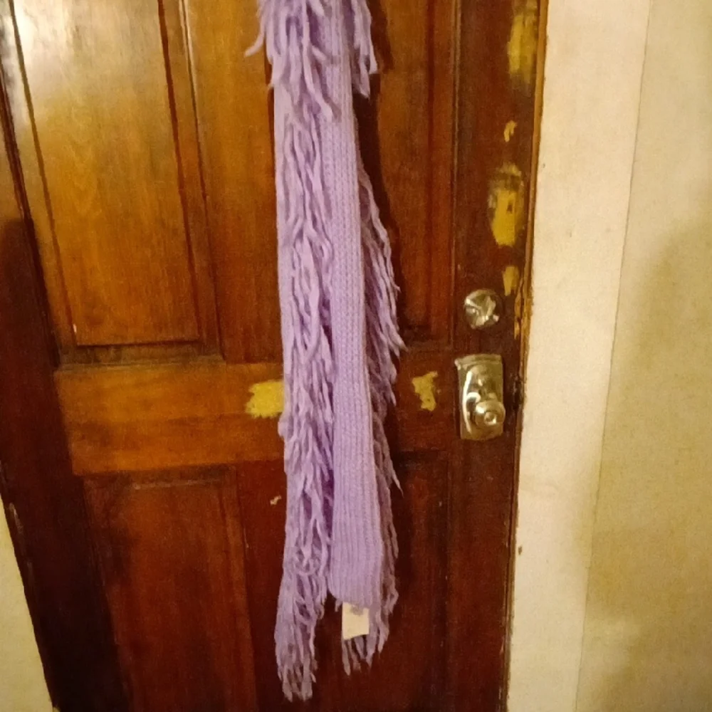 A New Day Light Purple Knit Scarf with Fringe - Picture 3 of 3